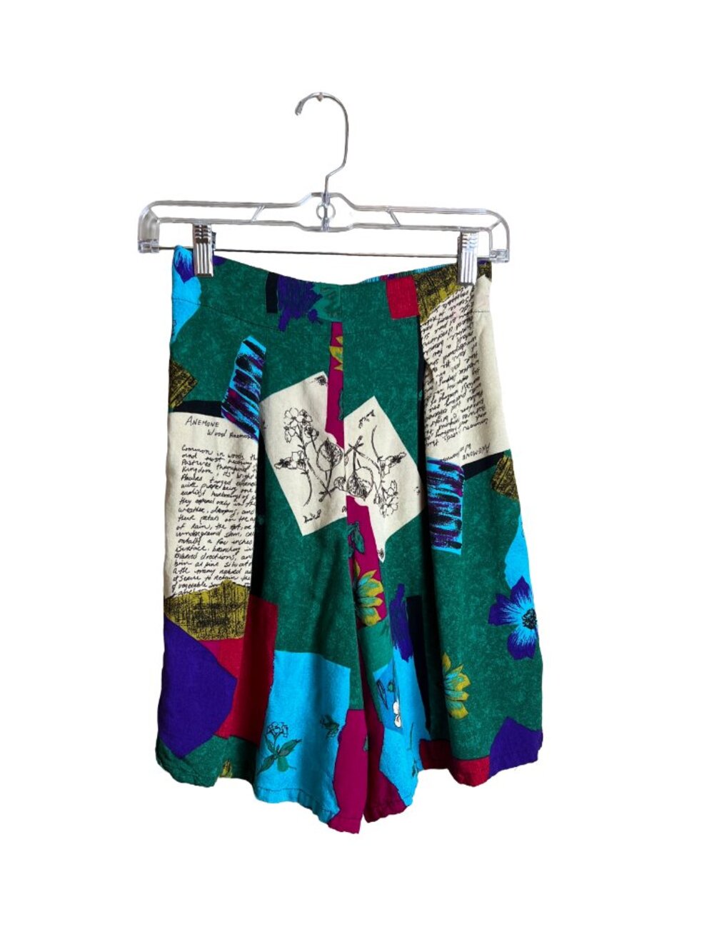 Vintage Boundary Waters Floral Newsprint Shorts 90s Boho Medium